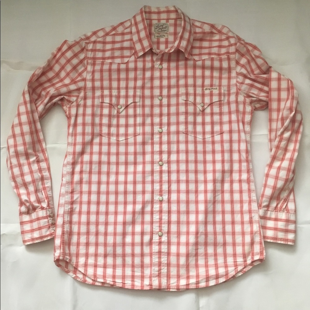 Lucky Brand Men’s M Pearl Snap Plaid Shirt